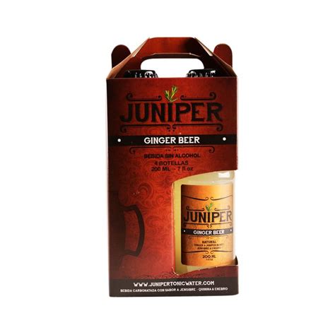 Bebida Juniper carbonatada Ginger beer X4 botellas.